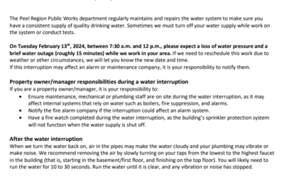 Notice of Water Interruption- 1684, 2206, 2215 and 2220 Dundas Street East