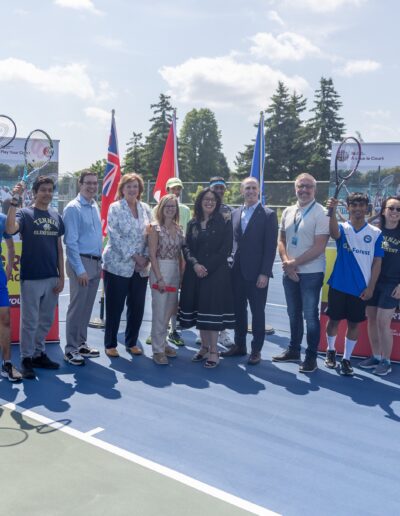 garnetwood tennis court event with youth