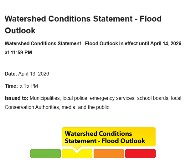 Watershed Conditions Statement – Flood Outlook