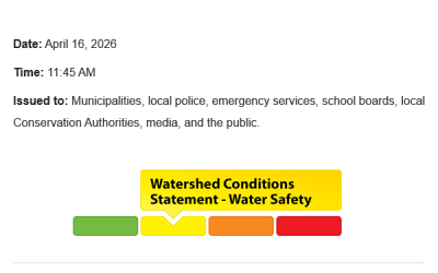 Watershed Conditions Statement – Water Safety