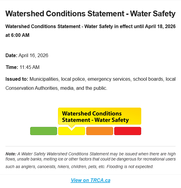 Watershed Conditions Statement – Water Safety