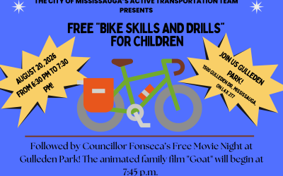 Join me on August 20, 2026 at Gulleden Park for a Free Bike Skills and Drills For Children followed By a Movie Night!