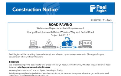 24-1310 F Paving Notice – Sharlyn Road, Lenworth Drive, Wharton Way and Berkel Road – Mid-September 2026
